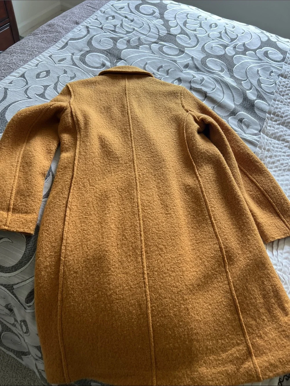 J. Crew Double-Breasted Pea Coat in Mustard 100% wool - Picture 5 of 6
